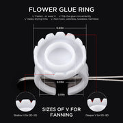 Disposable Glue/Pigment Ring Cup with 2 Slots and V-Shaped Base - White