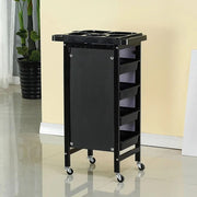 4-drawer Salon/Barber Trolley Cart | Black Both Sides (No Design)