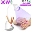 Lotus Hands-Free Rechargeable LED Nail Lamp 36W with Storage - White