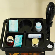 4-drawer Salon/Barber Trolley Cart | Black Both Sides (No Design)