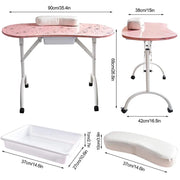 Foldable Manicure Station - Pink Flower Design with Carry Bag MT-017F