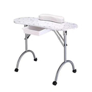 Foldable Manicure Station - White Flower Design with Carry Bag MT-017F