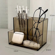 3 Compartments Multifunctional Acrylic Organizer | Smoke Black