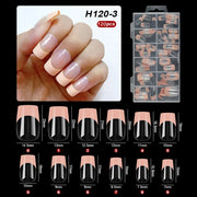 French Style Press On Nails H120-3 | Square Full Cover | 120 pcs