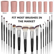 Makeup Brush Cleaner Set & Liquid Mixer (Eyelash Glue/Nail Polish) - Black