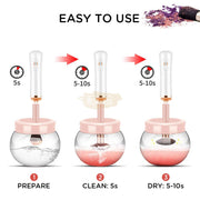 Makeup Brush Cleaner Set & Liquid Mixer (Eyelash Glue/Nail Polish) - Black