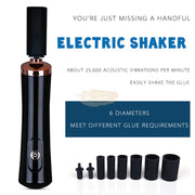 Makeup Brush Cleaner Set & Liquid Mixer (Eyelash Glue/Nail Polish) - White Rose Gold with Black Base Brush Cleaner