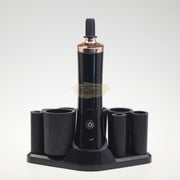 Makeup Brush Cleaner Set & Liquid Mixer (Eyelash Glue/Nail Polish) - White Rose Gold with Black Base Brush Cleaner