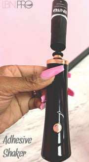 Makeup Brush Cleaner Set & Liquid Mixer (Eyelash Glue/Nail Polish) - White Rose Gold with Black Base Brush Cleaner