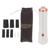 Makeup Brush Cleaner Set & Liquid Mixer (Eyelash Glue/Nail Polish) - White/Rose Gold with Brown base