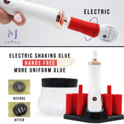 Makeup Brush Cleaner Set & Liquid Mixer (Eyelash Glue/Nail Polish) - White/Rose Gold with Brown base