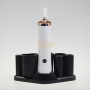 Makeup Brush Cleaner Set & Liquid Mixer (Eyelash Glue/Nail Polish) - White/Rose Gold with Brown base