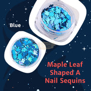 Maple Leaf Shaped A Nail Sequin Available in 6 designs 1 Blue Nail Sequins