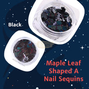 Maple Leaf Shaped A Nail Sequin Available in 6 designs 4 Black Nail Sequins