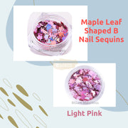 Maple Leaf Shaped B Nail Sequins Available in 6 designs 1 Light Pink Nail Sequins