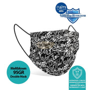 Medizer Mouds Patterned Series Surgical Disposable Face Mask | Black White Dmb23 Personal Protective