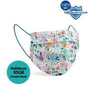 Medizer Mouds Patterned Series Surgical Disposable Face Mask | Blue Floral Dmb01 Personal Protective
