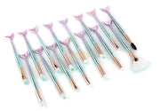 Mermaid Shape Makeup Brush Set Fish Tail Makeup Accessories