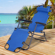 2-in-1 Outdoor Foldable Recliner Chair with Headrest 178*60*79cm