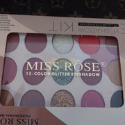Miss Rose 15-Color Glitter Eyeshadow Palette 7001-080M01 Eyeshadow Palette