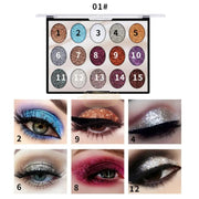 Miss Rose 15-Color Glitter Eyeshadow Palette 7001-080M01 Eyeshadow Palette