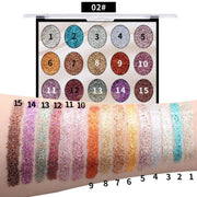 Miss Rose 15-Color Glitter Eyeshadow Palette 7001-080M02 Eyeshadow Palette
