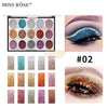 Miss Rose 15-Color Glitter Eyeshadow Palette 7001-080M02 Eyeshadow Palette