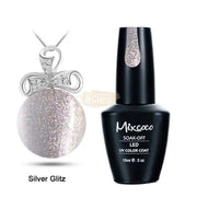 Mixcoco Soak-Off Gel Polish 15ml | Pearl Collection | Silver Glitz Gel Nail Polish