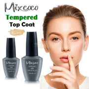 Mixcoco Soak-Off Uv No Wipe Tempered Top Coat For Gel Polish (High Shine) 15Ml Nail