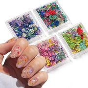 Dried Flower Nails Art Decoration Dried Flower Nail Decoration