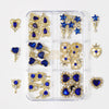 Mixed Nail Rhinestones Set - Sparkle Gem Decor | Blue Nail Rhinestones Set