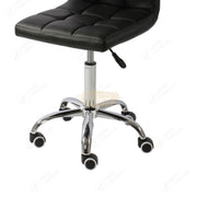 Modern Adjustable Height Bar Stool on Wheels | Black Bar Stool