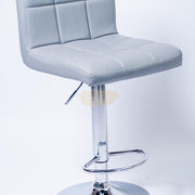 Modern Adjustable Height Bar Stool with Footrest | Grey Bar Stool