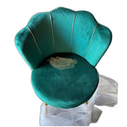 Modern Classic Luxury Comfortable Shell Velvet Accent Chair With Golden Lines with pillow - Green