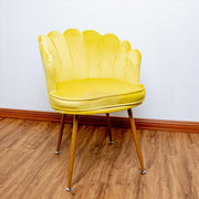 Modern Classic Luxury Comfortable Shell Velvet Accent Chair - Yellow