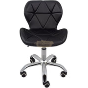 Modern Height Adjustable Multifunctional Chair on Wheels | Black Chair
