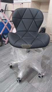 Modern Height Adjustable Multifunctional Chair on Wheels | Black Chair