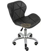 Modern Height Adjustable Multifunctional Chair on Wheels | Black Chair