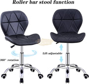 Modern Height Adjustable Multifunctional Chair on Wheels | Black Chair