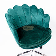 Modern Leisure Velvet Shell Height Adjustable Swivel Office Desk Chair on Wheels - Green