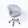 Modern Leisure Velvet Shell Height Adjustable Swivel Office Desk Chair on Wheels - Grey