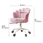 Modern Leisure Velvet Shell Height Adjustable Swivel Office Desk Chair on Wheels - Pink