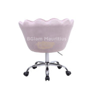 Modern Leisure Velvet Shell Height Adjustable Swivel Office Desk Chair on Wheels - Pink