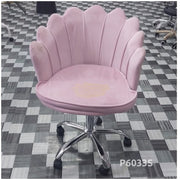 Modern Leisure Velvet Shell Height Adjustable Swivel Office Desk Chair on Wheels - Pink