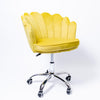 Modern Leisure Velvet Shell Height Adjustable Swivel Office Desk Chair on Wheels - Yellow