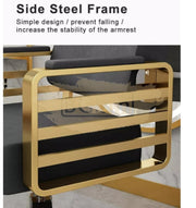 Modern Salon Styling Chair with Hydraulic Lift and Titanium Stripes Handle | Round Silver Disc Plate | Grey/Silver