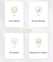 Modern Salon Styling Chair with Hydraulic Lift | Round Gold Disc Plate | Black/Gold Barber Chair