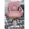 Modern Salon Styling Chair with Hydraulic Lift | Round Gold Disc Plate | ROSE/GOLD Barber Chair