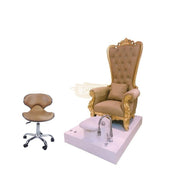 Modern Shell Shape Drafting Chair with wheels | Beige Stool