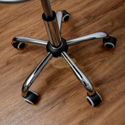 Modern Shell Shape Drafting Chair with wheels | Black Stool